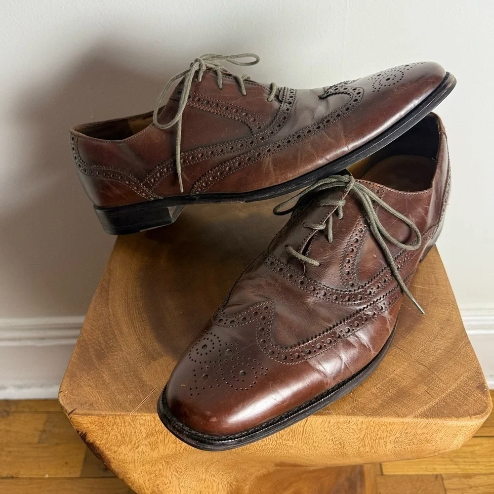 Cole Haan Nike Air Leather Wingtip Loafer Oxford Color Mahagony 12M Style C08354